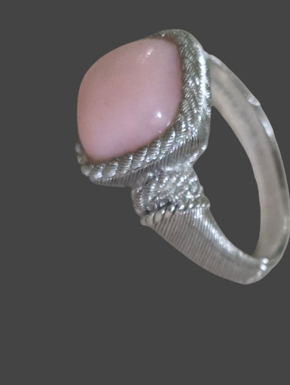 Judith Ripka 925 Sterling Silver Pink Opal Cocktail Ring. Woman's Size 11.5 - Picture 3 of 7